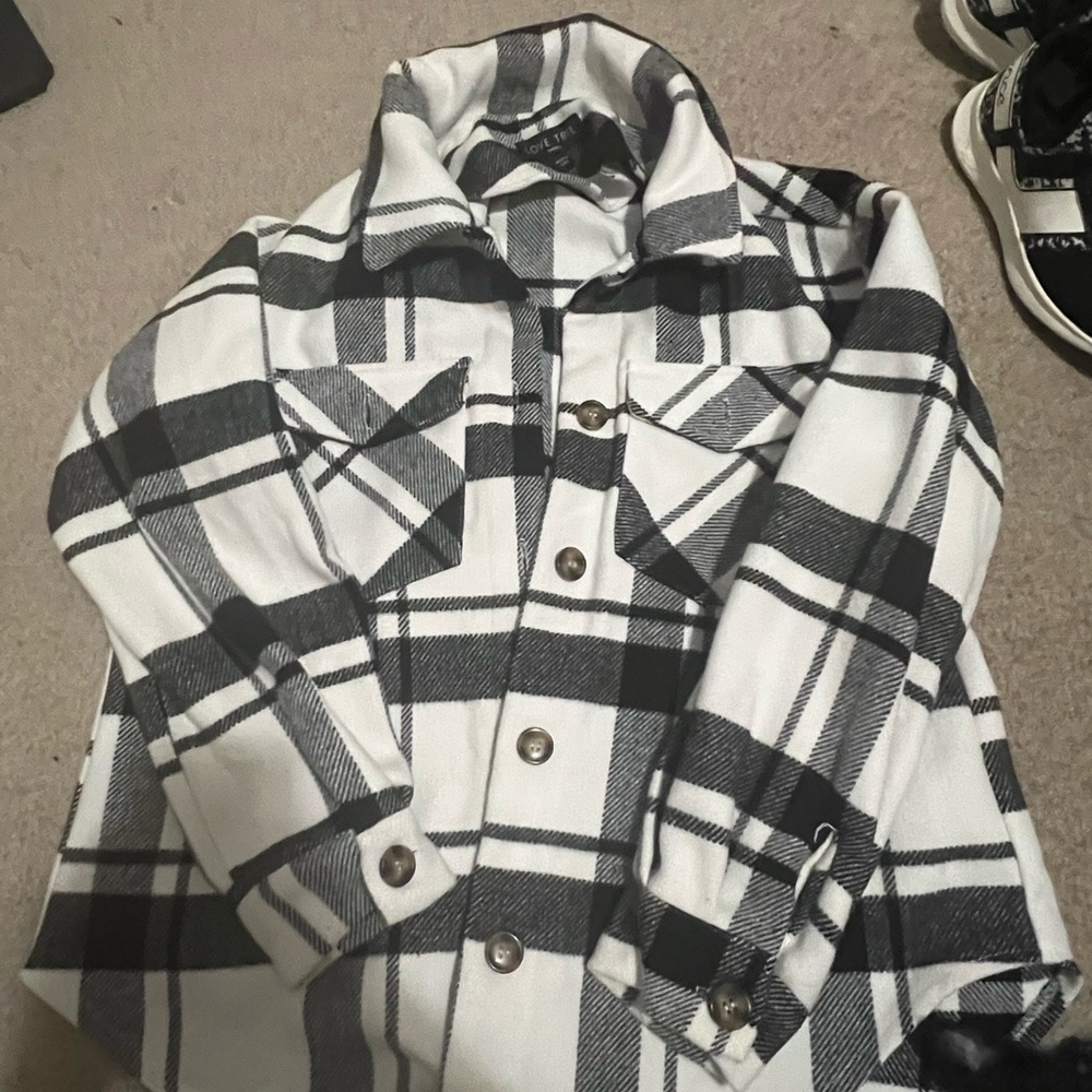 Black and white shacket